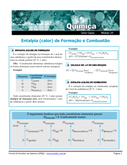 DH de Forma&ccedil;&atilde;o e Combust&atilde;o - Portal de Estudos em Qu&iacute;mica