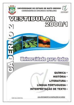 Caderno de provas do 2.&ordm; Dia (12/11/2007)