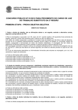 Aviso 06-2013 - Prova Objetiva Seletiva