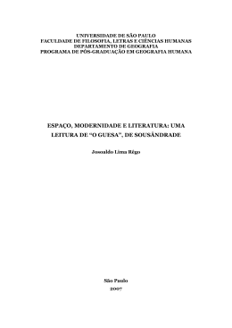 "Espa&ccedil;o, modernidade e literatura: uma leitura de `O guesa`, de