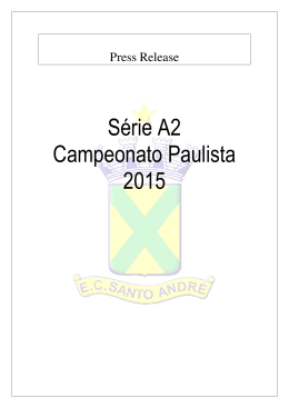 PRESS RELEASE &ndash; S&eacute;rie A2