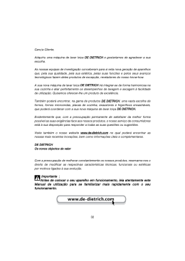 Importante : Antes de colocar o seu aparelho em funcionamento