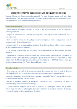 Dicas de economia, seguran&ccedil;a e uso adequado da energia