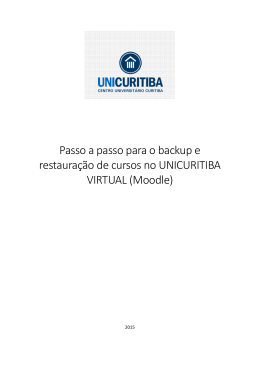 Passo a passo para o backup e restaura&ccedil;&atilde;o do UNICURITIBA