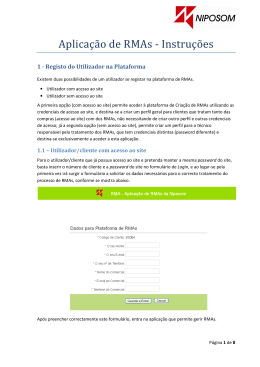 Aplicação de RMAs - Instruções