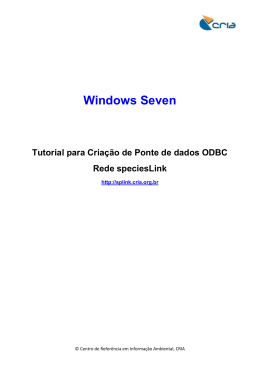 Windows Seven - speciesLink - Centro de Referência em