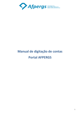 Manual de digitação de contas Portal AFPERGS