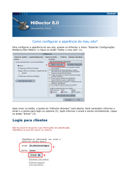 Como configurar a apar&ecirc;ncia do meu site?
