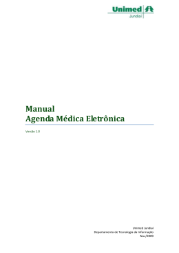 Manual Agenda Médica Eletrônica