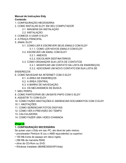 Manual de Instruções Eldy Conteúdo 1. CONFIGURAÇÃO