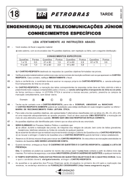PROVA 18 - ENGENHEIRO(A) DE TELECOMUNICA&Ccedil;&Otilde;ES J&Uacute;NIOR