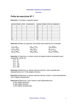 Folha de exercícios Nº 1
