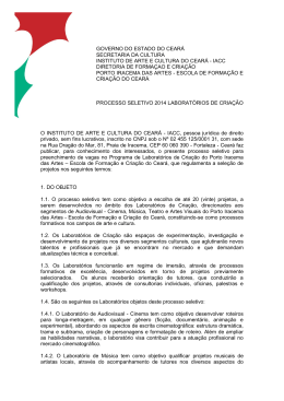 processo de seleção - Porto Iracema das Artes