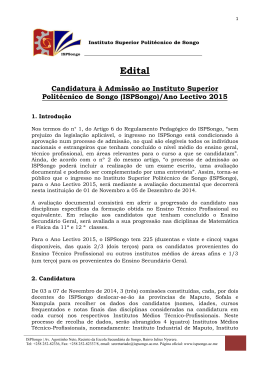 (ISPSongo)/Ano Lectivo 2015 - instituto superior politécnico de songo