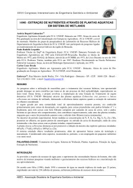 i-046 - extra&ccedil;&atilde;o de nutrientes atrav&eacute;s de plantas aqu&aacute;ticas