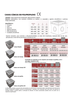 Ficha Técnica - Caixas Cúbicas
