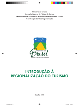 INTRODU&Ccedil;&Atilde;O &Agrave; REGIONALIZA&Ccedil;&Atilde;O DO TURISMO