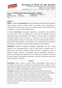 1 &ndash; antropologia e sociologia juridica