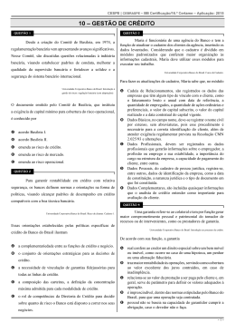 10 &ndash; GEST&Atilde;O DE CR&Eacute;DITO