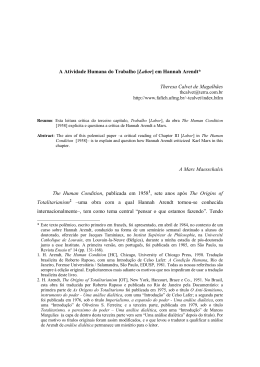 A Atividade Humana do Trabalho [Labor] em Hannah Arendt