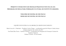 PROJETO CUIDAR/EDUCAR CRIAN&Ccedil;AS PEQUENAS