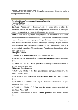 Ementas das Disciplinas