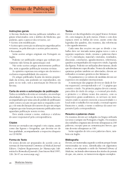 Normas de Publicação - Sociedade Portuguesa de Medicina Interna