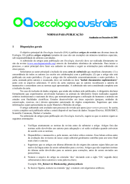 NORMAS PARA PUBLICA&Ccedil;&Atilde;O 1 Disposi&ccedil;&otilde;es gerais