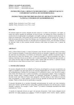 instru&ccedil;&otilde;es para a redac&ccedil;&atilde;o dos resumos a apresentar no vi