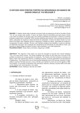 estudar os pontos fortes da seguran&ccedil;a do banco de dados