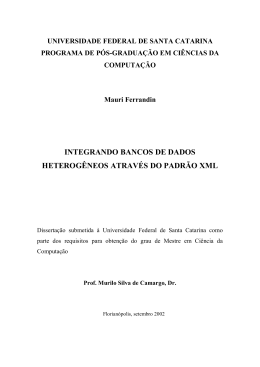 integrando bancos de dados heterog&ecirc;neos atrav&eacute;s do padr&atilde;o xml