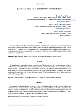 ELABORA&Ccedil;&Atilde;O DE UM BANCO DE DADOS PARA EVENTOS