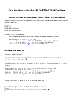 Criação do Banco de dados SIPREV GESTAO V2.03.X no Linux