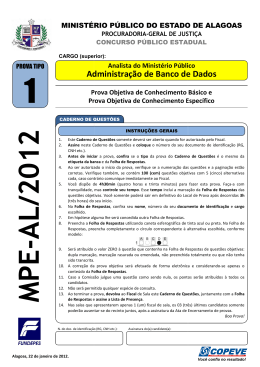 Tipo 1 - Analista do MP - Administração de Banco de Dados