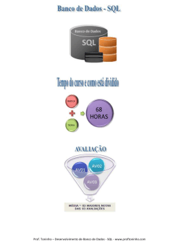 Prof. Toninho – Desenvolvimento de Banco de Dados - SQL