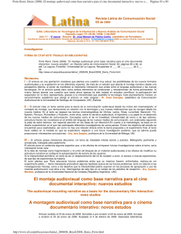 El montaje audiovisual como base narrativa para el cine