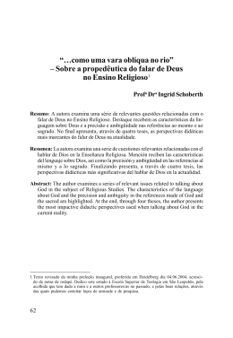 &mdash;&hellip;como uma vara obl&iacute;qua no rio&ldquo; &oelig; Sobre a proped&ecirc;utica do falar