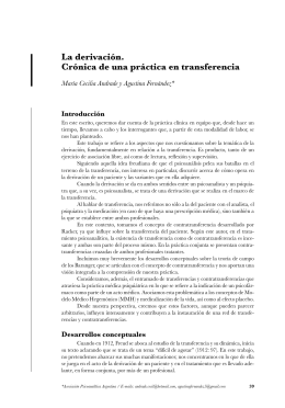 Encaminhamento. Cr&ocirc;nica de uma pr&aacute;tica em transfer&ecirc;ncia