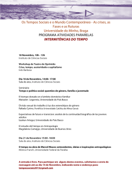 Os Tempos Sociais e o Mundo Contempor&acirc;neo
