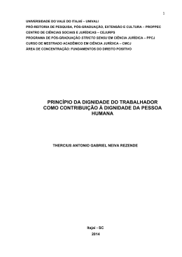 princ&iacute;pio da dignidade do trabalhador como contribui&ccedil;&atilde;o &agrave;