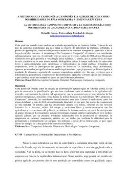 AGROECOLOGIA COMO POSSIBILIDADE DE UMA