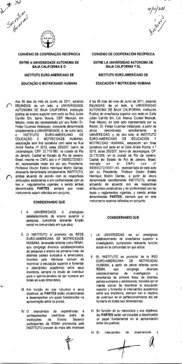 convenio de cooperacao reciproca