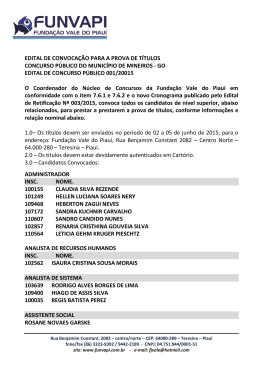 EDITAL DE CONVOCA&Ccedil;&Atilde;O PARA A PROVA DE T&Iacute;TULOS