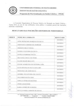 UNIVERSIDADE FEDERAL DE MATO GROSSO