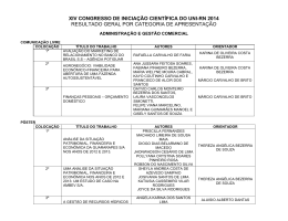 xiv congresso de inicia&ccedil;&atilde;o cient&iacute;fica do uni