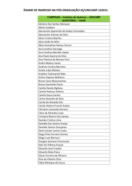 EXAME DE INGRESSO NA P&Oacute;S-GRADUA&Ccedil;&Atilde;O IQ/UNICAMP 1S2015.