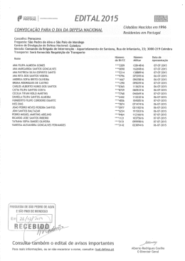 CONVOCAÇÃO PARA O DIA DA DEFESA NACIONAL