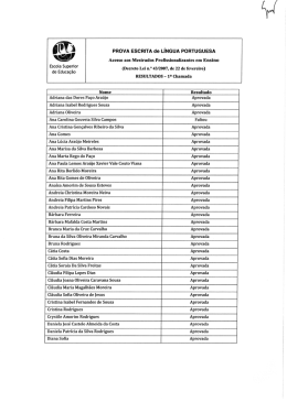Resultados da 1&ordf; Chamada