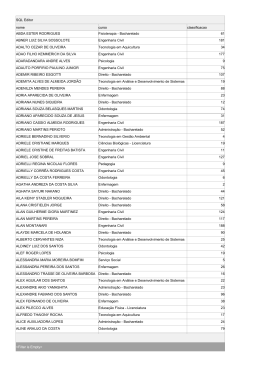 SQL Editor classificacao curso nome 61 Fisioterapia