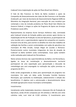 Codevasf inicia implantação de ações do Plano Brasil Sem Miséria